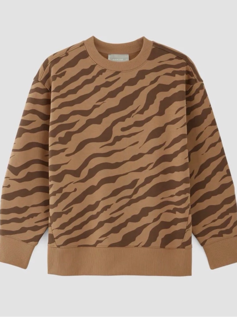 Everlane The ReTrack Oversized Crewneck Sweatshirt-Cocoa Tiger Stripe